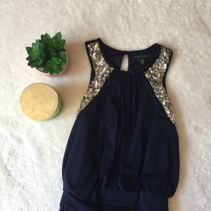 City Triangles | Navy & Sequin Detail Dress